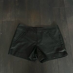 Club Monaco Black Faux Leather Mid-Rise Shorts
